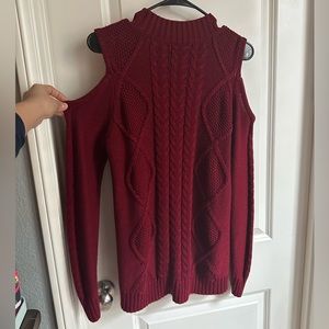 Women’s open shoulder knit sweater